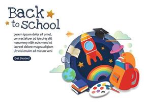 back to school banner for school day vector