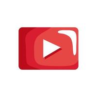 media player button red icon vector