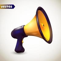 Loudspeaker megaphone bullhorn symbol Promotion banner design element Isolated vector illustration