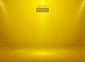 Abstract gold color in studio room background with spotlights. vector