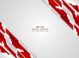 Abstract of stripe futuristic gradient red line in edge pattern with white decoration shadow background. vector