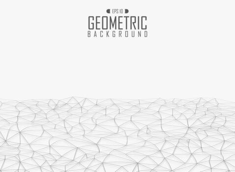 Abstract perspective wave gray line triangle pattern geometric background. vector