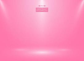 Abstract gradient pink color in studio room background with spotlights. vector