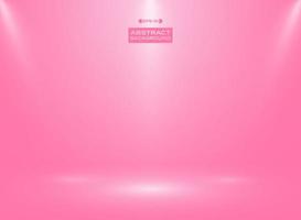 Abstract gradient pink color in studio room background with spotlights. vector