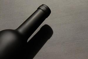 Black matte wine bottle photo