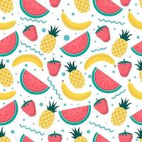 Freshy fruity summer seamless pattern vector