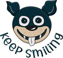 keep smiling dog face perfect for design project vector