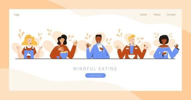 Mindful eating exercise vector