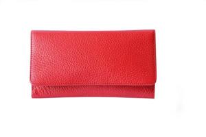 Red leather wallet photo