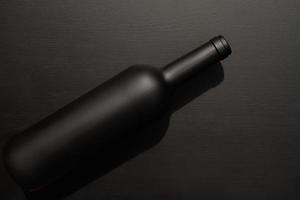 Black matte wine bottle photo