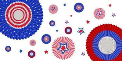 USA flags pinwheel and star for celebrate independence day vector