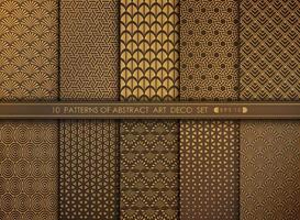 Abstract old modern style antique art deco pattern set. illustration vector eps 10