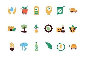 bundle of environment set icons vector