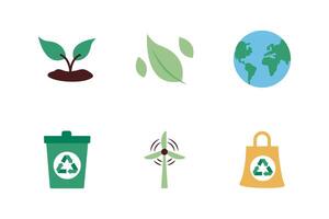 bundle of environment set icons vector