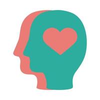 profiles humans with hearts solidarity flat and fill vector