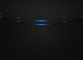 Abstract black modern technology template with blue light glitter vector