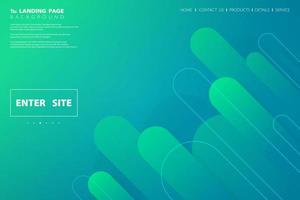 Abstract colorful green blue web landing page with geometric design vector