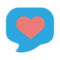 heart in speech bubble flat style icon vector