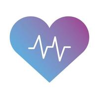 medical heart cardiology pulse gradient silhouette style vector