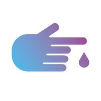 finger with drop gradient silhouette style vector