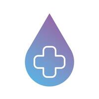 medical cross symbol in drop gradient silhouette style vector