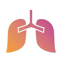 lungs human organ gradient silhouette style vector