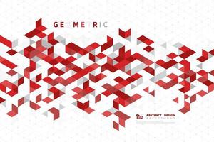 Abstract business red color of modern technology square geometric pattern design. illustration vector eps10