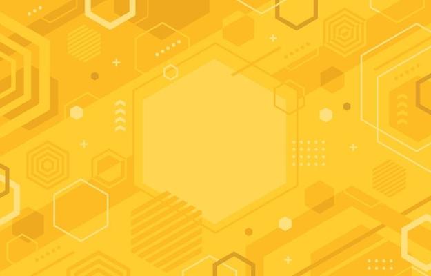 Flat Yellow Hexagonal Background
