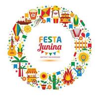 Festa Junina village festival in Brasilia Card illustration vector