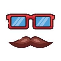 dad mustache and eyeglasses hipster line and fill style icon vector