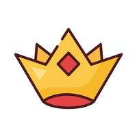 king crown line and fill style icon vector