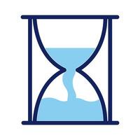 hourglass timer line and fill style vector