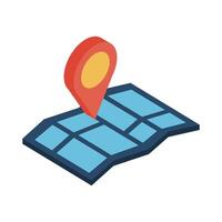 gps mark and map isometric style icon vector design