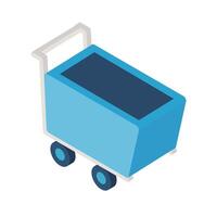 diseño de vector de icono de estilo isométrico de carrito de compras