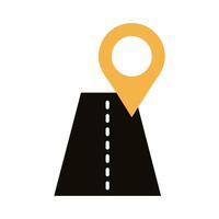 road with pin pointer location line style vector