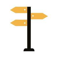 icono de estilo de silueta de señal de forma de flecha vector