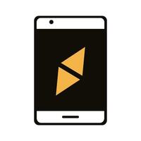 smartphone device ith compass guide line style vector