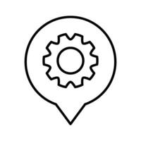 pin pointer locationwith gear line style vector