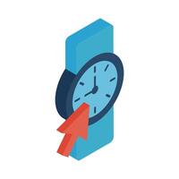 Watch with cursor arrow isometric style icon vector design