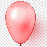 Realistic transparent red balloon on transparent background vector