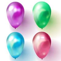 Blue purple or violet green and red balloon vector