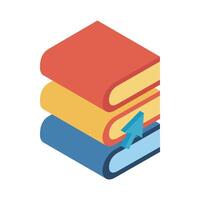 Education cursor books with arrow isometric style icon vector design