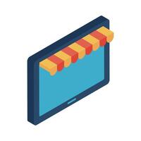 tablet with tent isometric style icon vector design