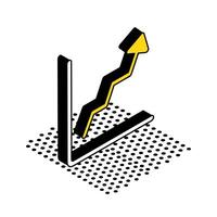 Increase arrow isometric style icon vector design