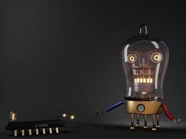 Concept render tube robot with a pet photo