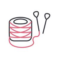 Thread with needles line style icon vector design