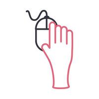 hand with mouse line style icon vector design