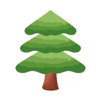 icono de estilo plano de planta de árbol de pino vector