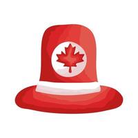 sombrero de copa con estilo plano canadiense de hoja de arce vector