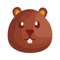 cute beaver flat style icon vector